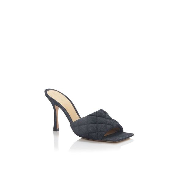 BOTTEGA VENETA Womens Navy Square Toe Stiletto Slip On Heeled Sandal 36.5 - Picture 1 of 5